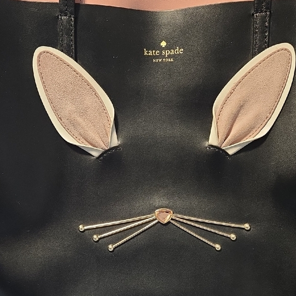 Kate Spade Black and Pink Bunny Tote With Matching Wallet - Picture 3 of 10
